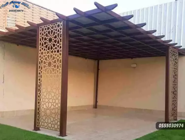 تركيب مظله حديقة خشبية صور مظلات حدائق الرياض