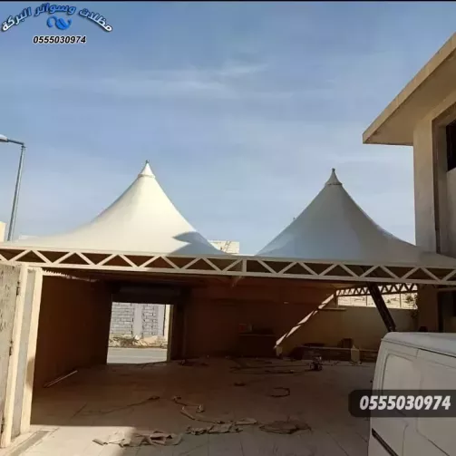 مظلة سيارات حديد وقماش تركيب مظلات السيارات